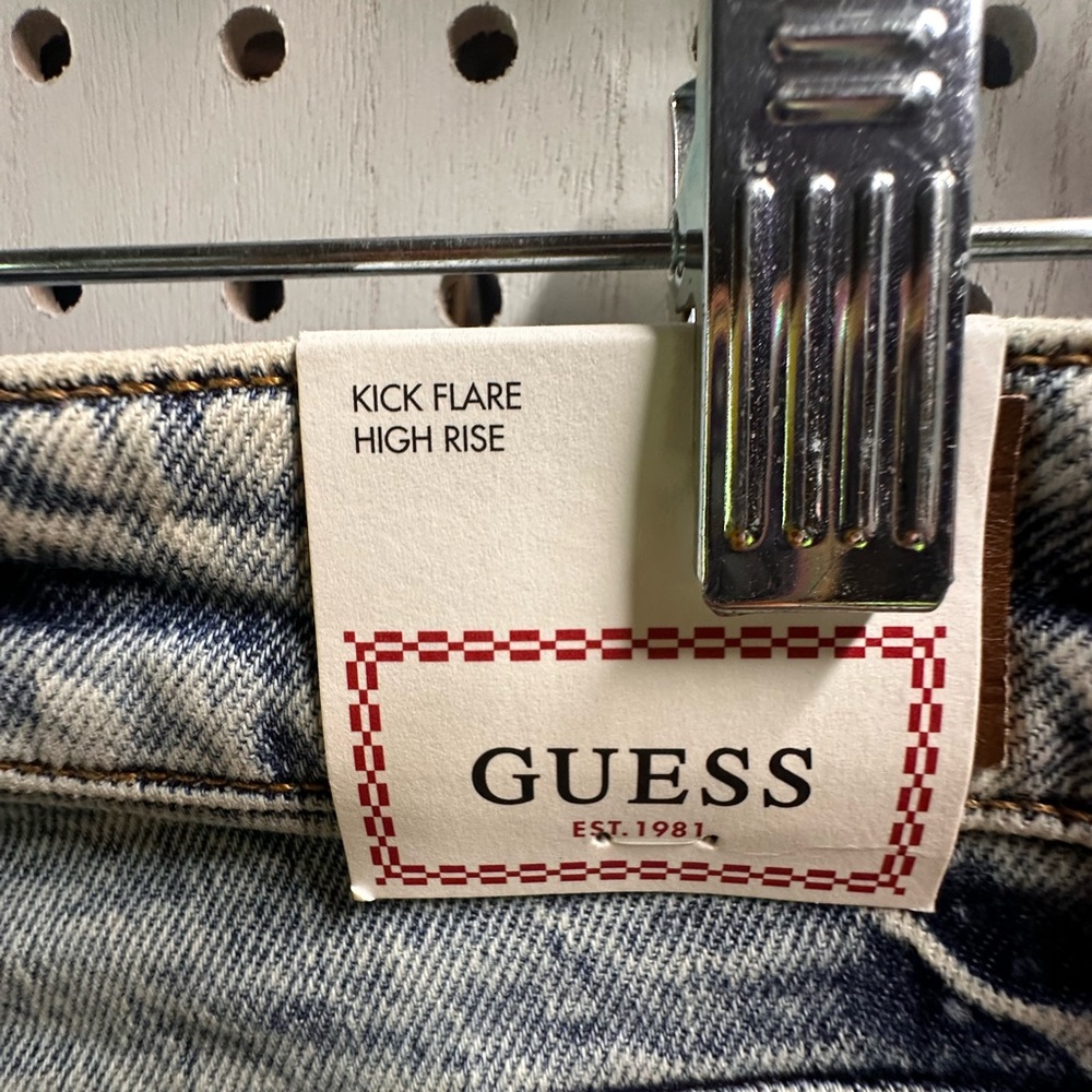 Guess Ayla High Rise Kick Flare Jeans Size 28 - Picture 11 of 15